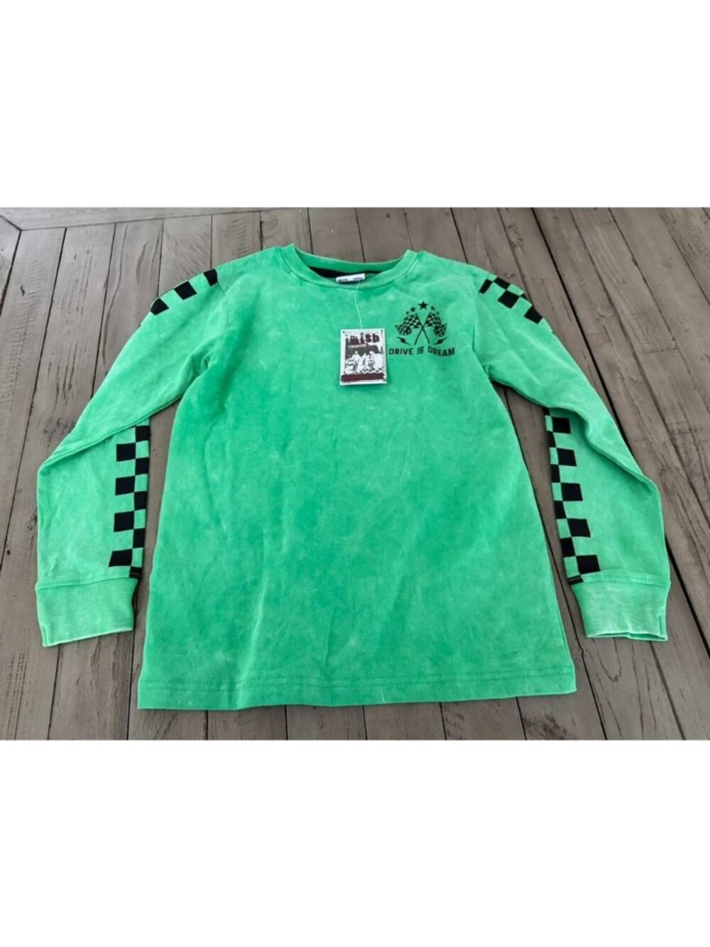 NWT MISH MISH Race Car Legend Check Long Sleeve T shirt Size 7